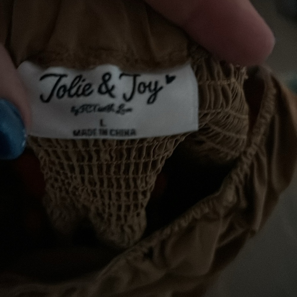Women's Tan Jumpsuit - Picture 7 of 9